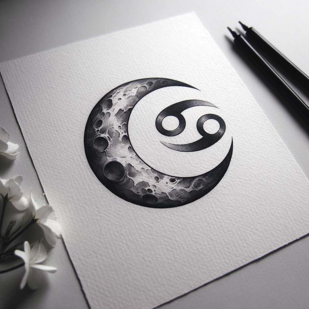 Cancer moon simple tattoo design
