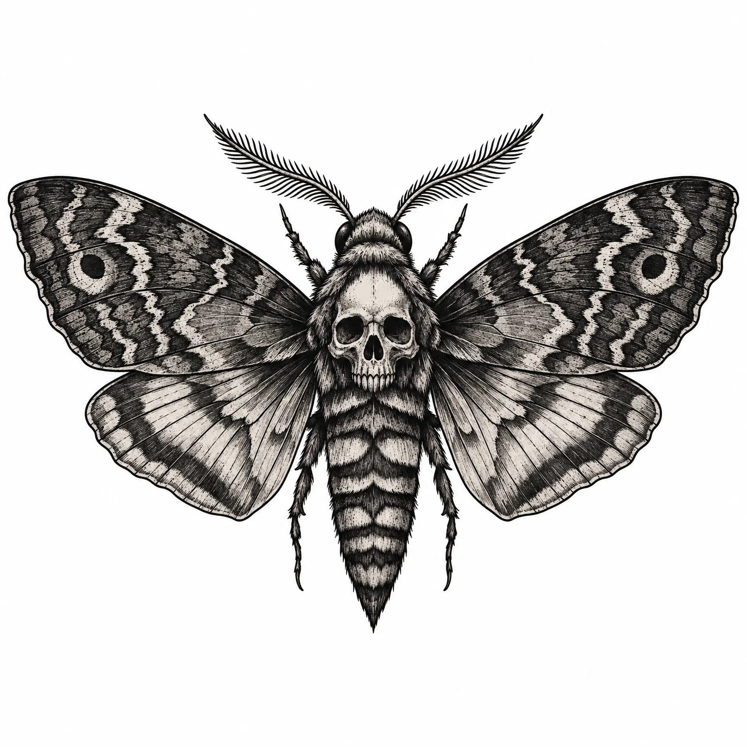 A moth with a skull on its back