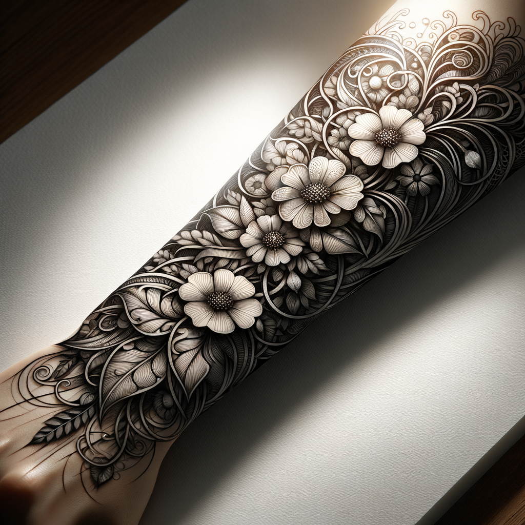 Floral wrist tattoo design