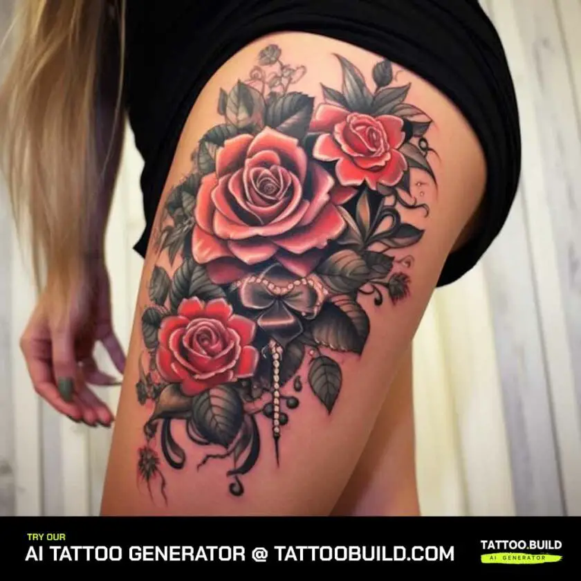 30+ Rose Tattoo Designs For Thigh (Stunning Designs & Ideas!)