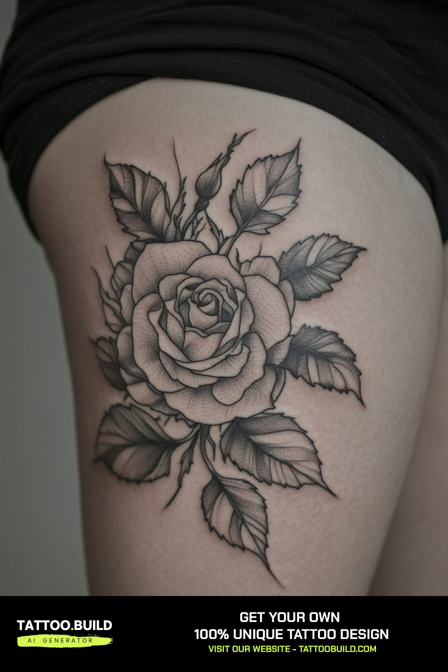 30+ Rose Tattoo Designs For Thigh (Stunning Designs & Ideas!)