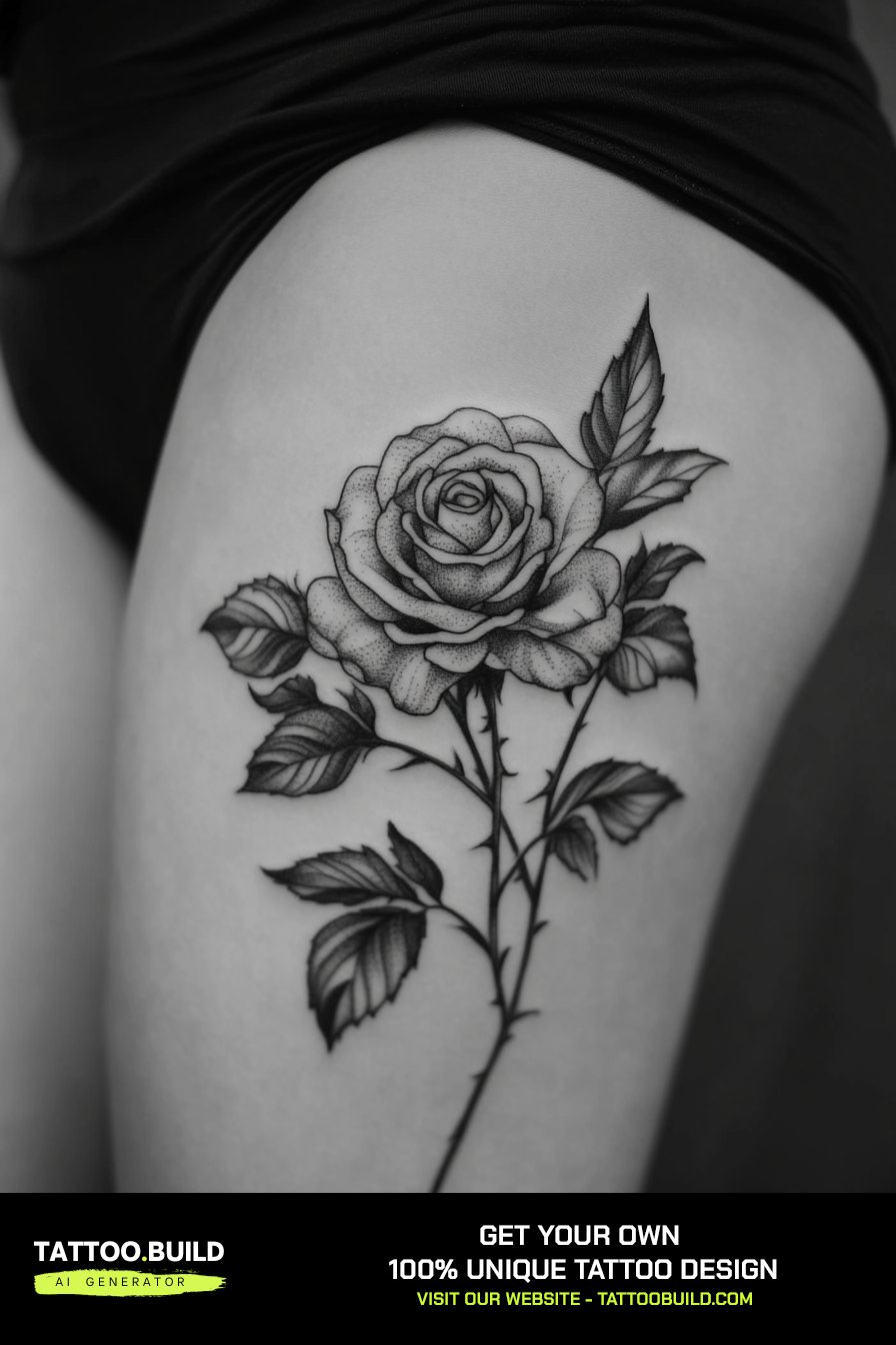 30+ Rose Tattoo Designs For Thigh (Stunning Designs & Ideas!)