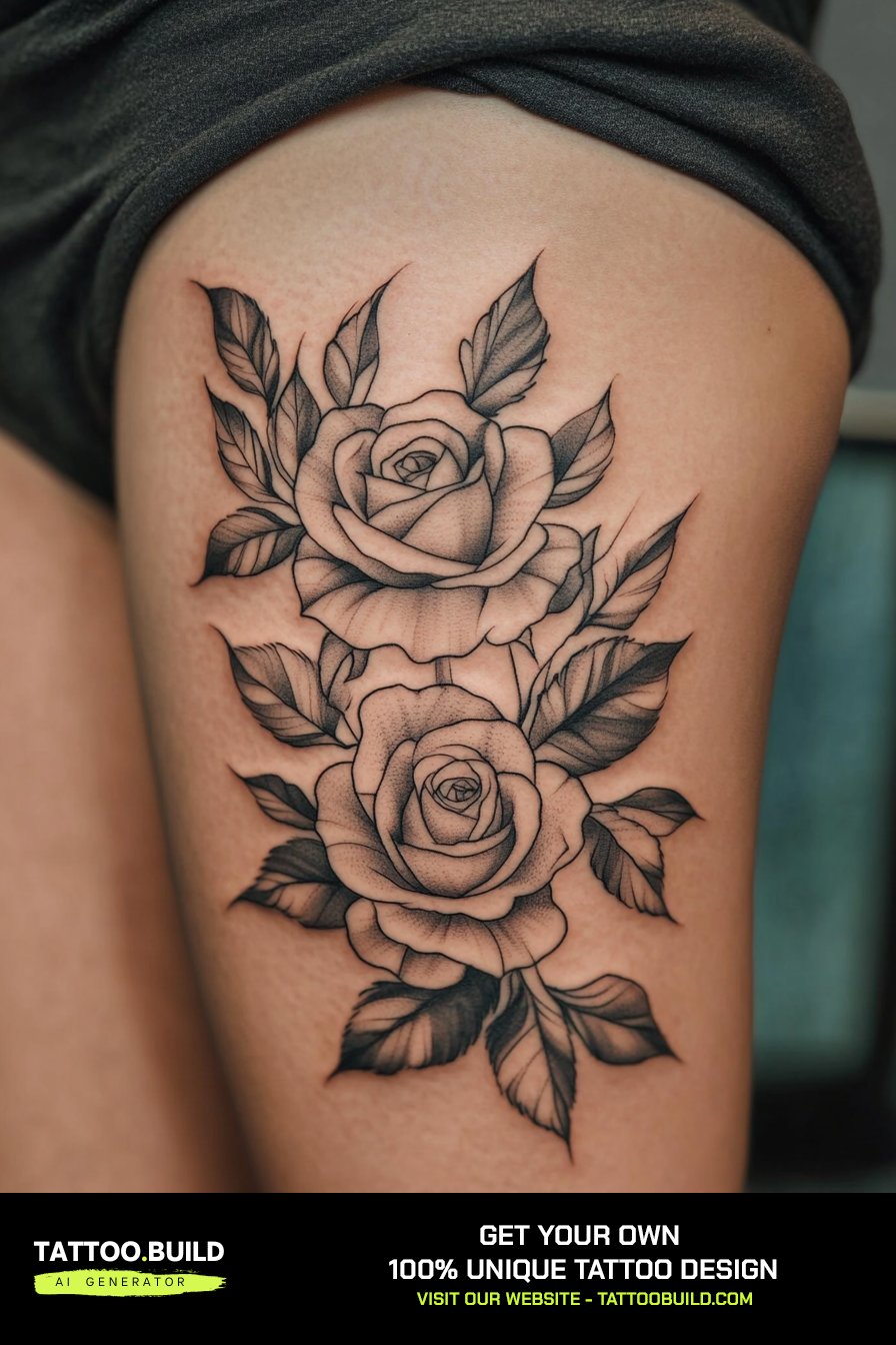 30+ Rose Tattoo Designs For Thigh (Stunning Designs & Ideas!)