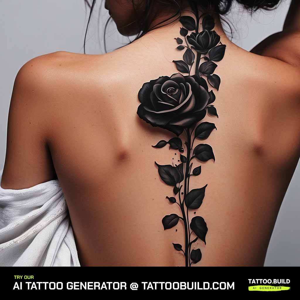 Roses Sleeve Black & White Temporary Tattoo