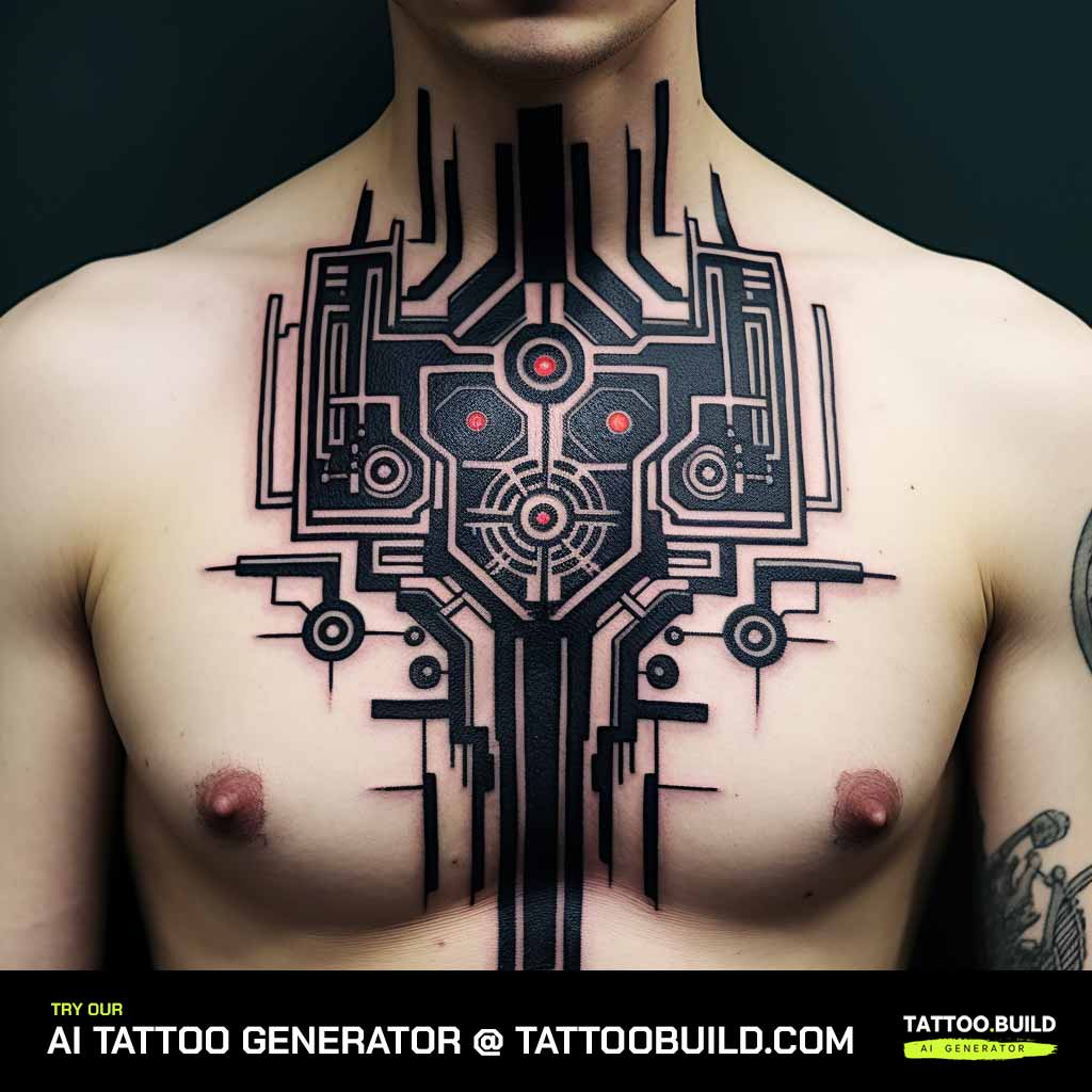 Cyberpunk Chest Tattoo