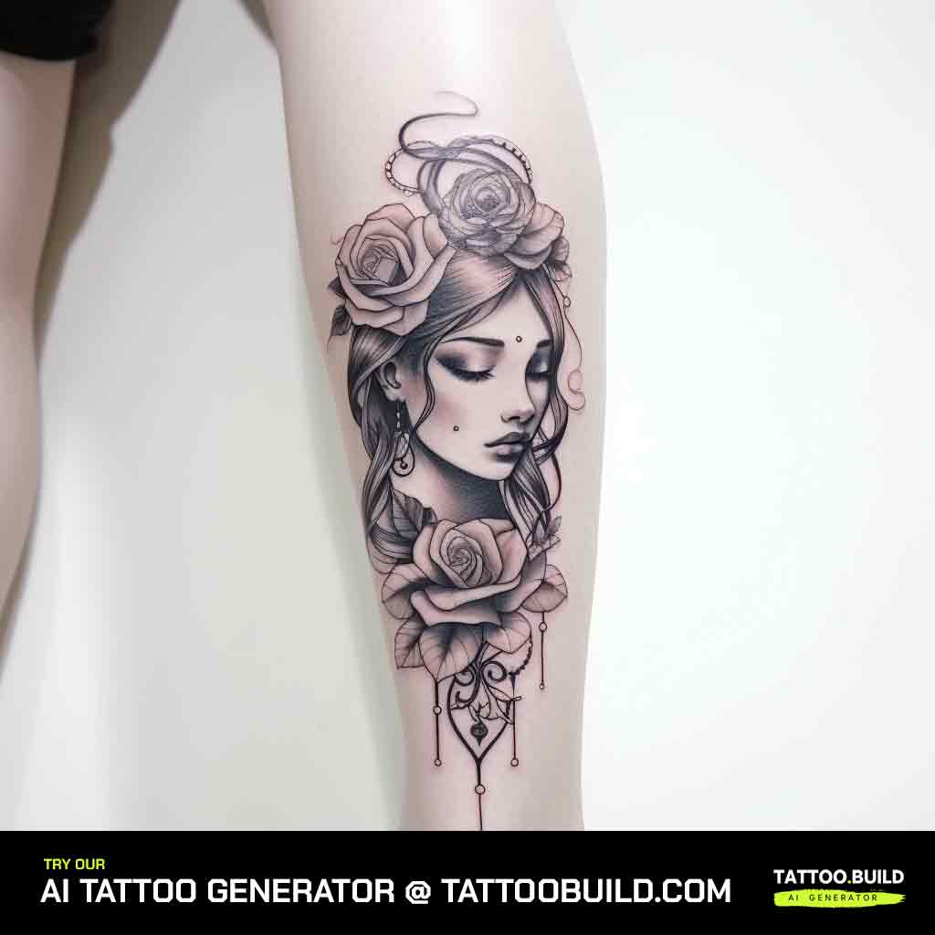 Awesome leg tattoo for girls