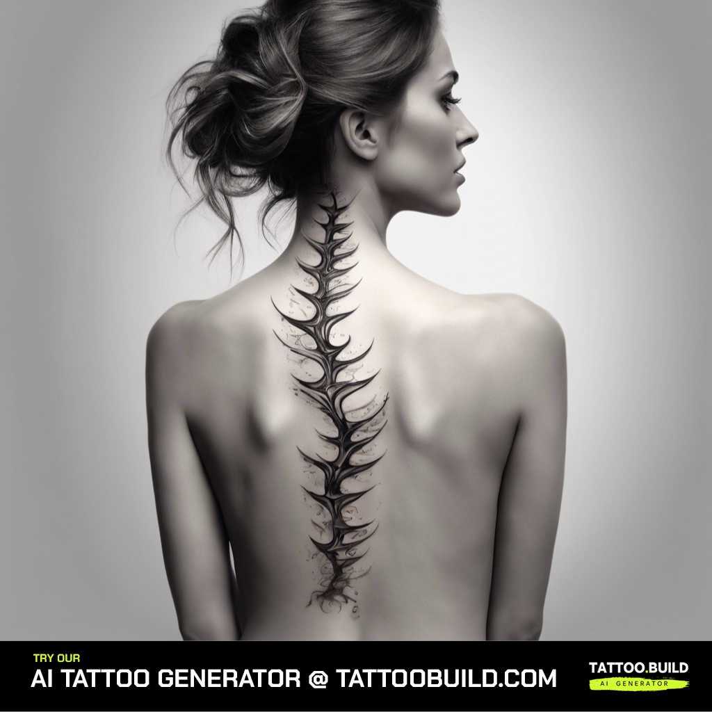feminine spine tattoos Botanical Spine