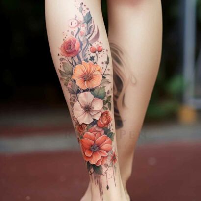 Floral Leg Tattoo Designs - Tattoo Build