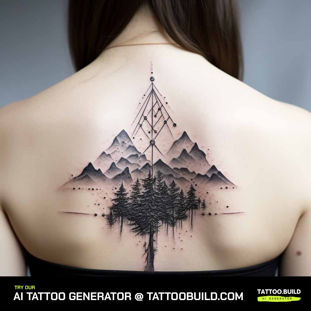 Women's mountain tattoo