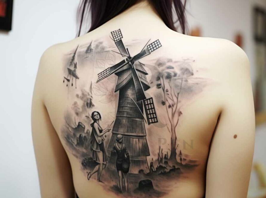 Windmill Tattoo Back