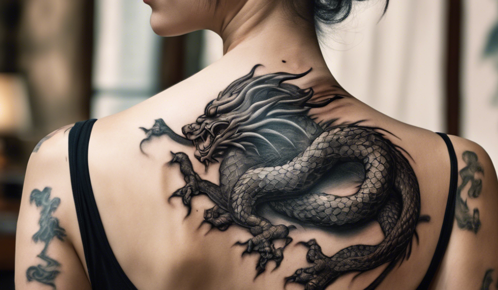 Chinese dragon spine tattoos 1