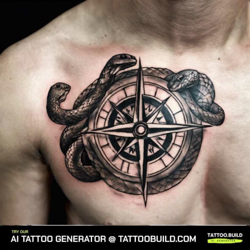 Snake Compass Tattoo Ideas (Stunning Designs!)