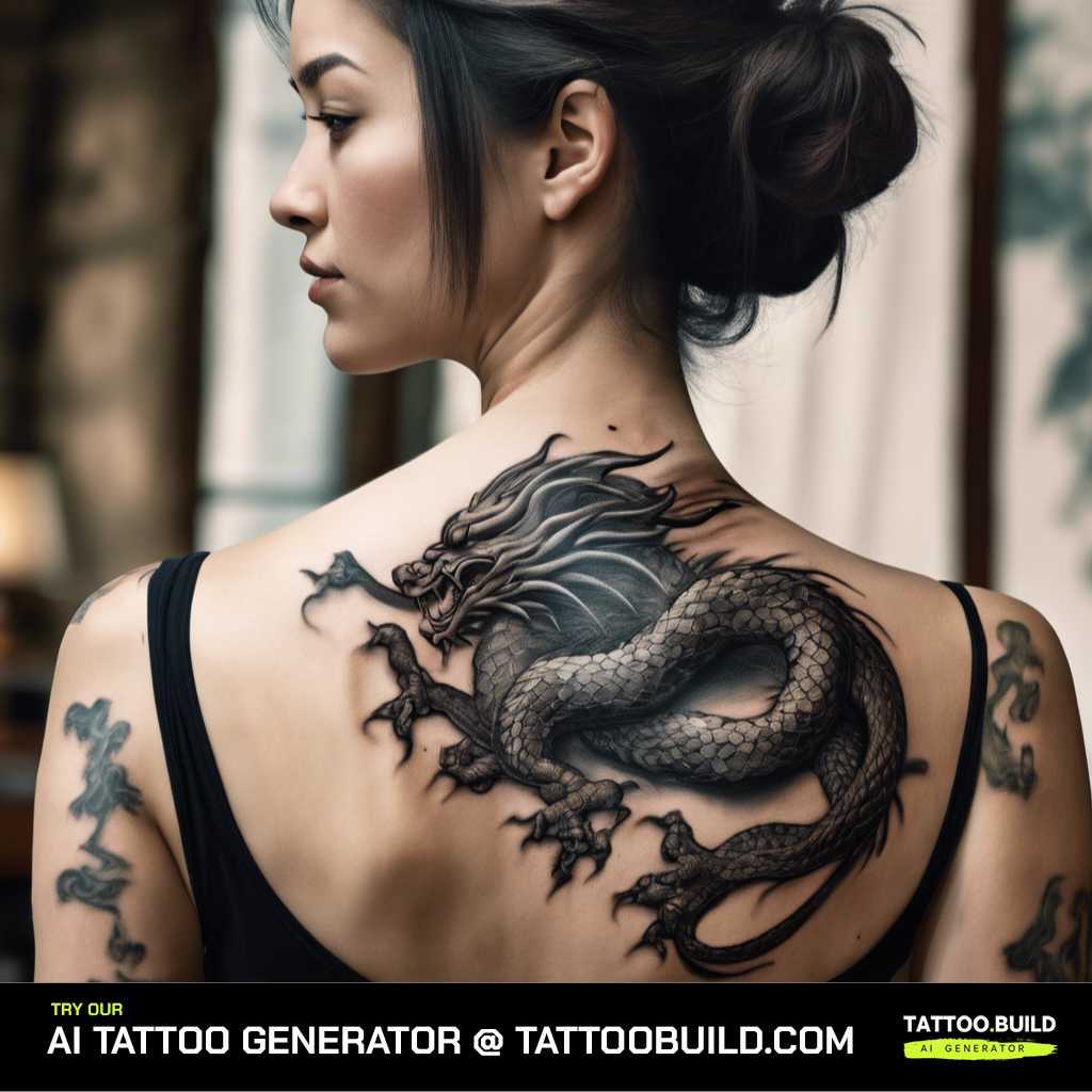 Image of a Chinese dragon tattoo design