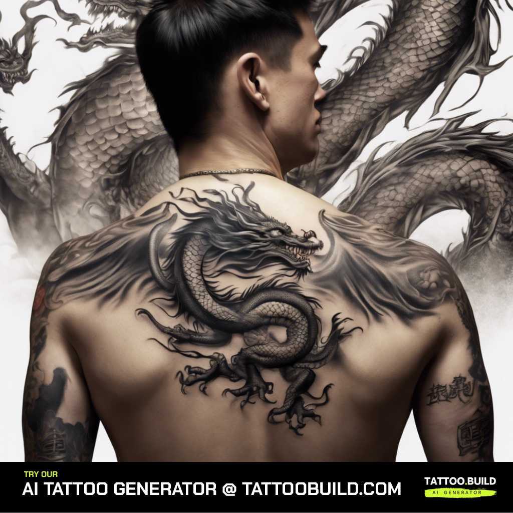 A Chinese dragon spine tattoo idea