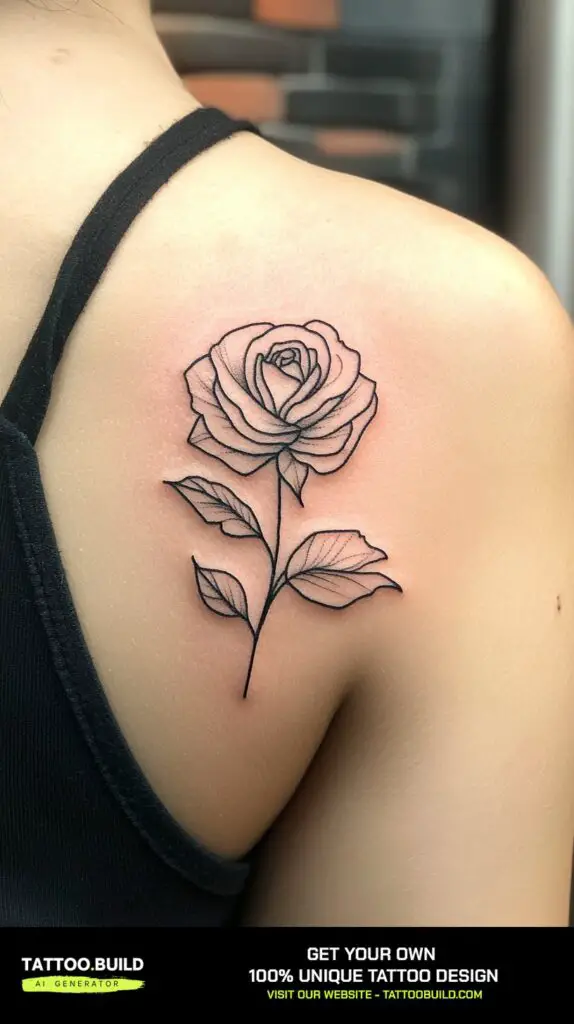 Rose Tattoo on Back Shoulder Ideas - Tattoo Build