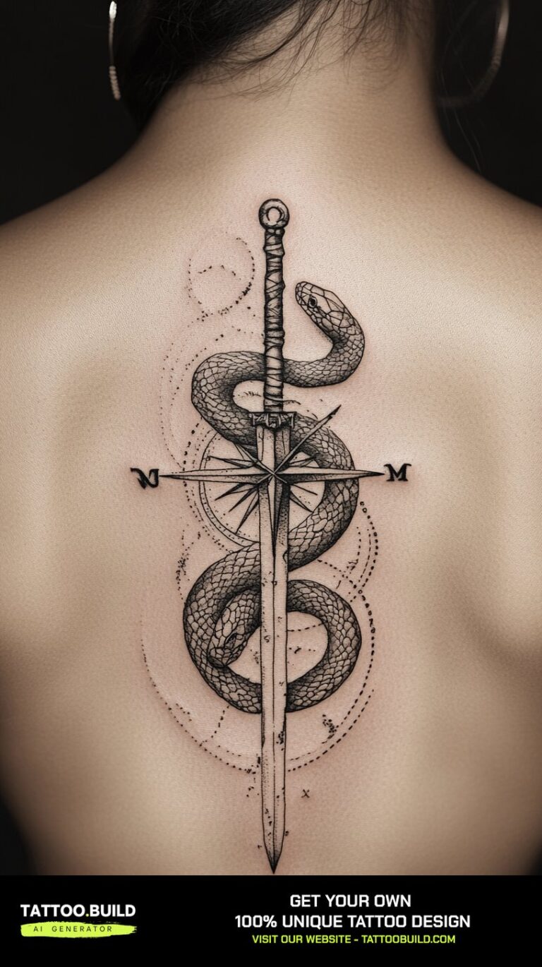 Compass Icon Snake Snake Compass Tattoo Ideas (Stunning Designs!)
