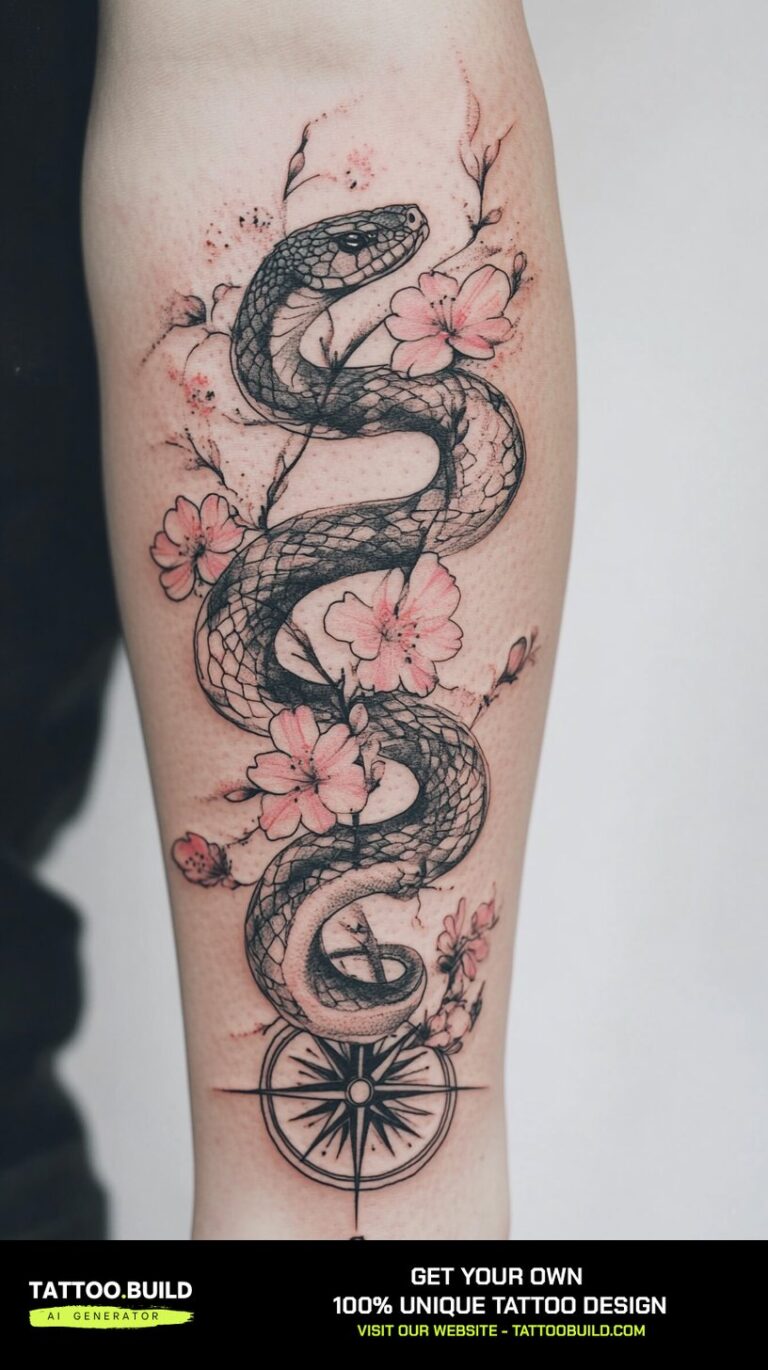 Compass Icon Snake Snake Compass Tattoo Ideas (Stunning Designs!)