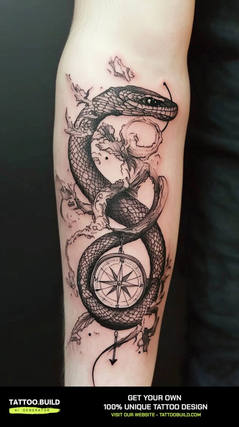 Compass Icon Snake Snake Compass Tattoo Ideas (Stunning Designs!)