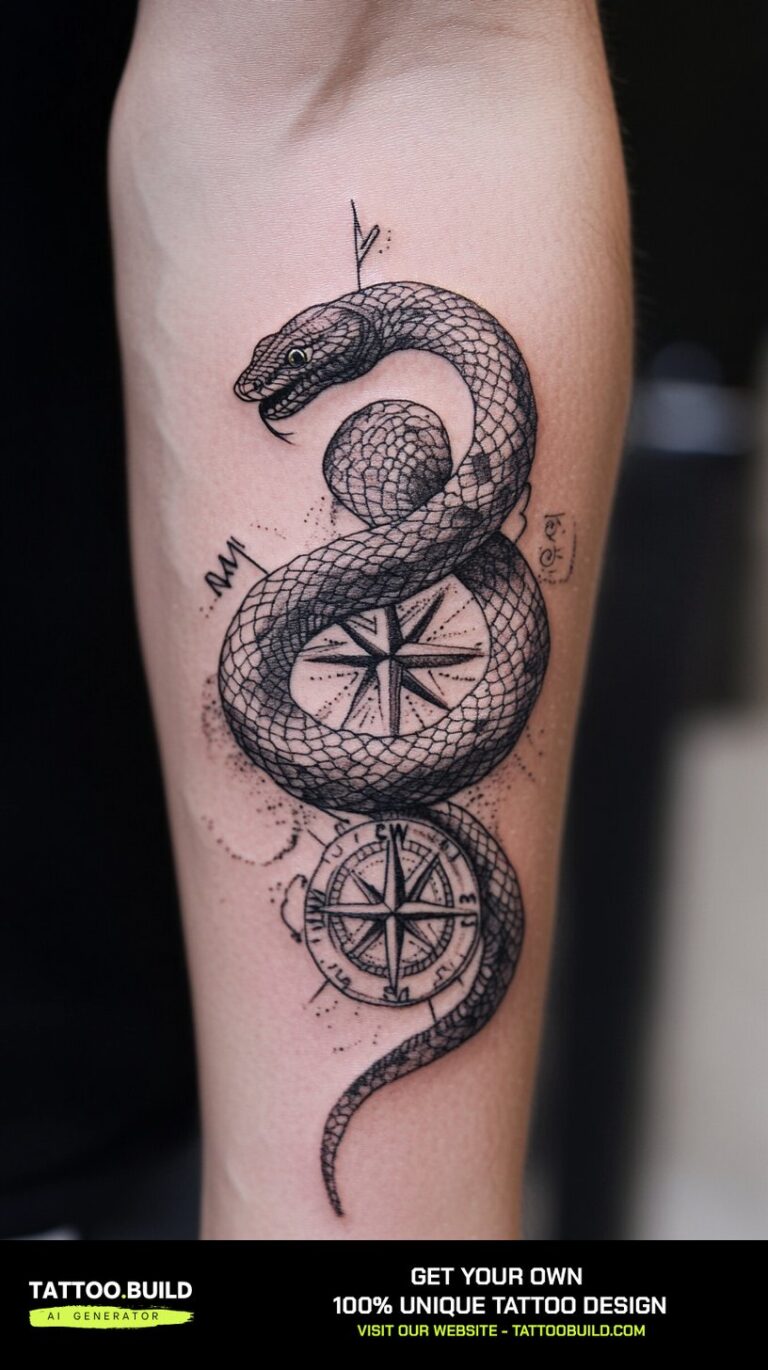 Snake Compass Tattoo Ideas (Stunning Designs!)