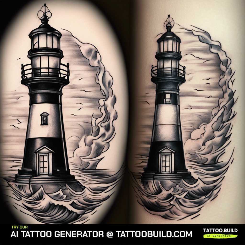 Lighthouse Tattoo Design Drawing