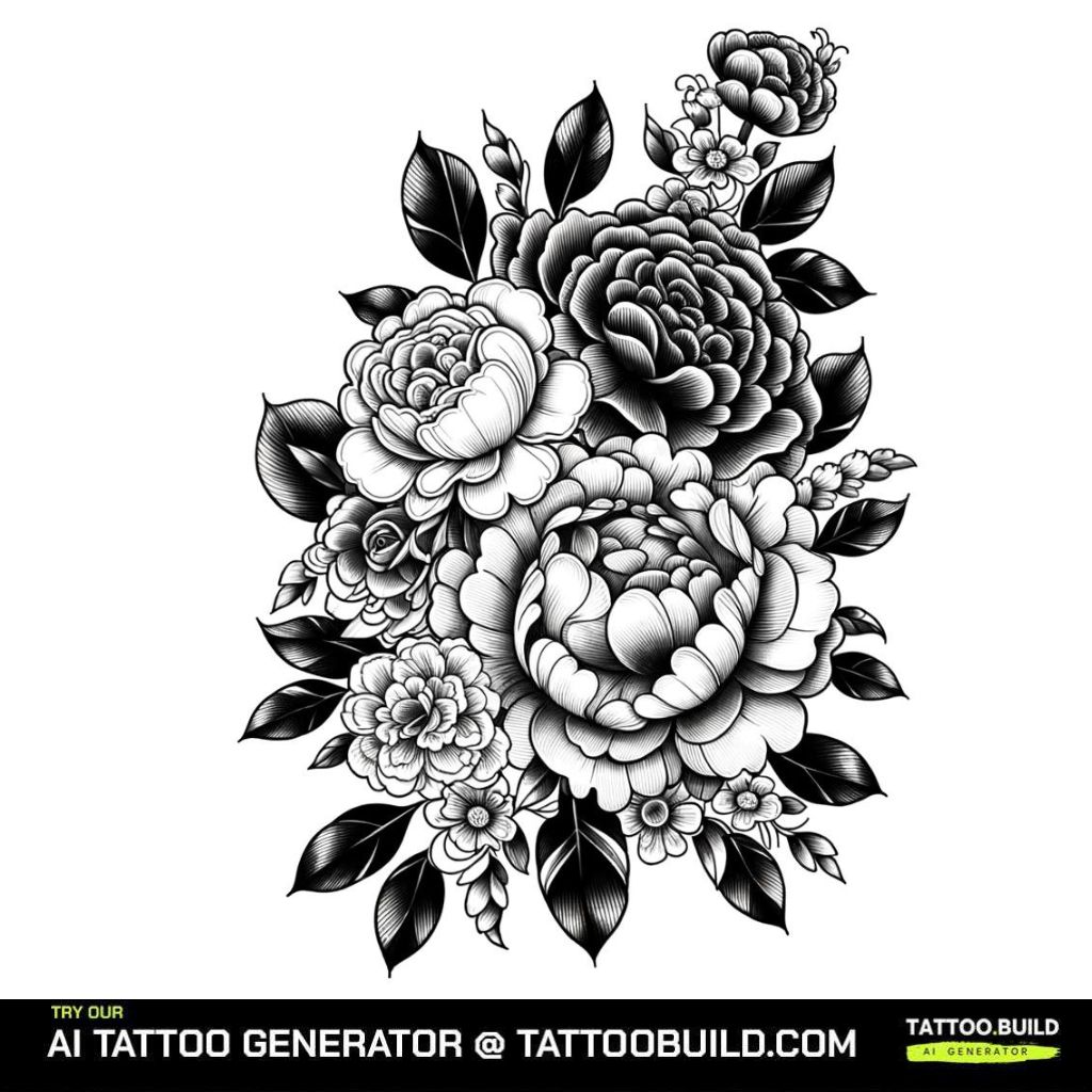 flower bouquet tattoo