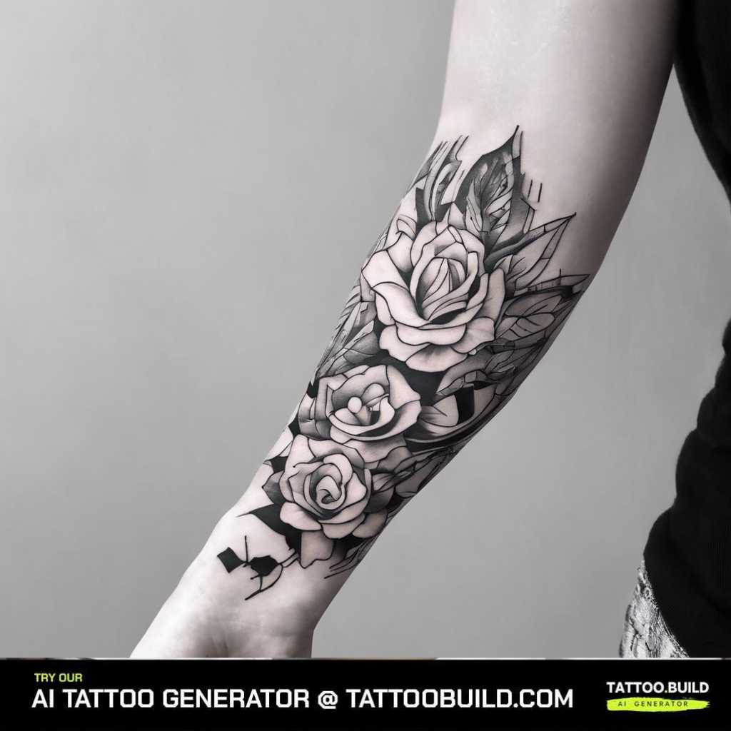beautiful forearm tattoo called blossoms of resillience
