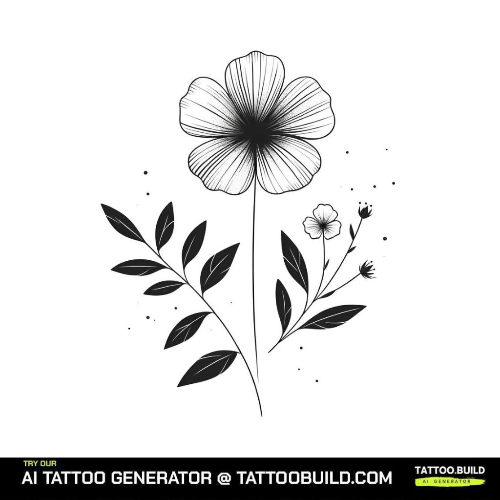 simple flower tattoo design
