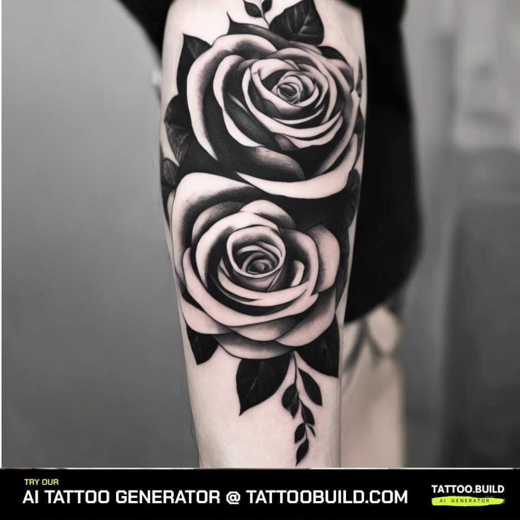 rose forearm tattoo