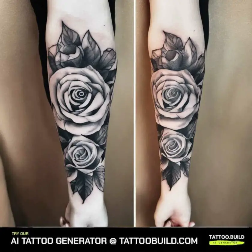 Black and White Rose Forearm Tattoo Ideas (Stunning!)