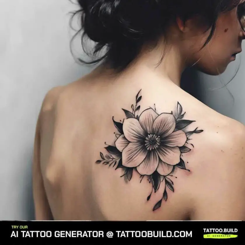 40+ Flower Tattoo on the Back Shoulder - Tattoo Build