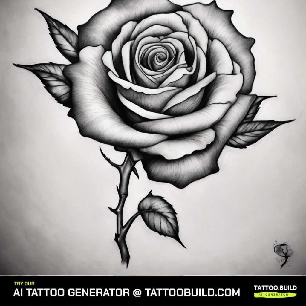 A rose tattoo drawing you can use 