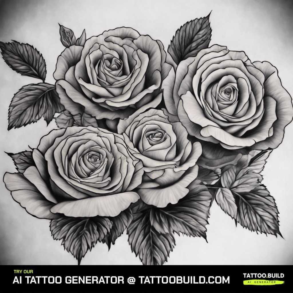 Cabbage rose tattoo design