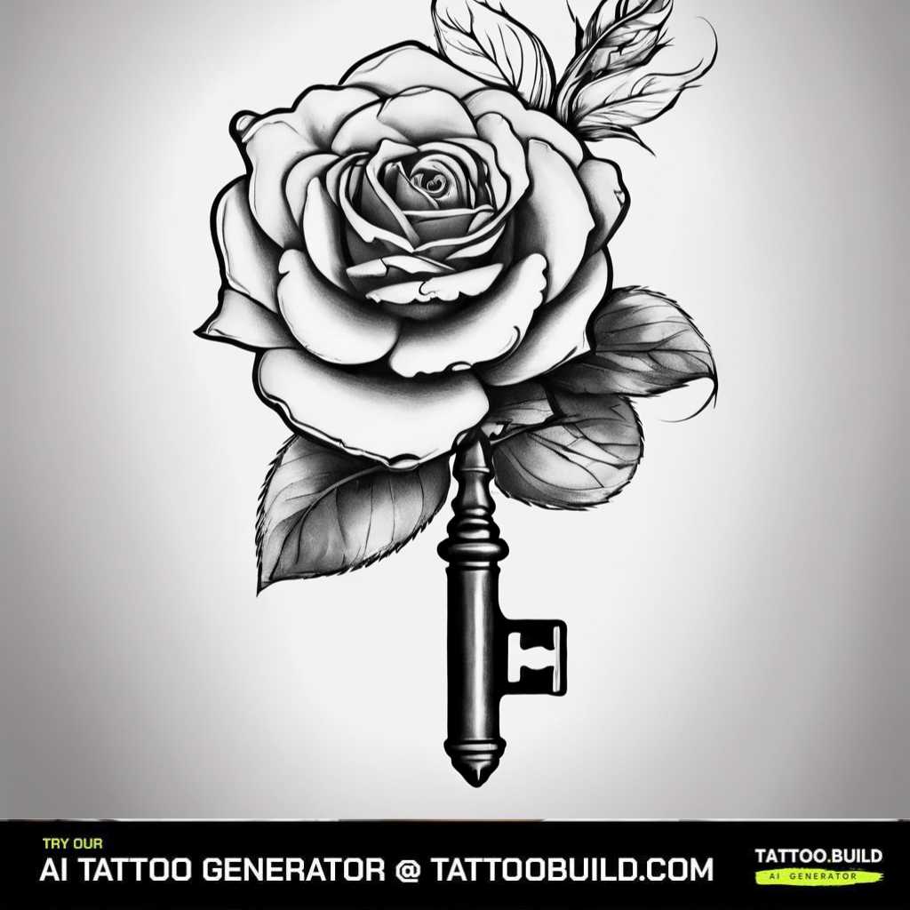 Key rose tattoo