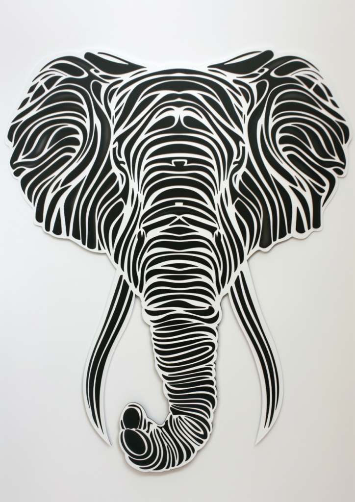 Abstract elephant tattoo idea vector image