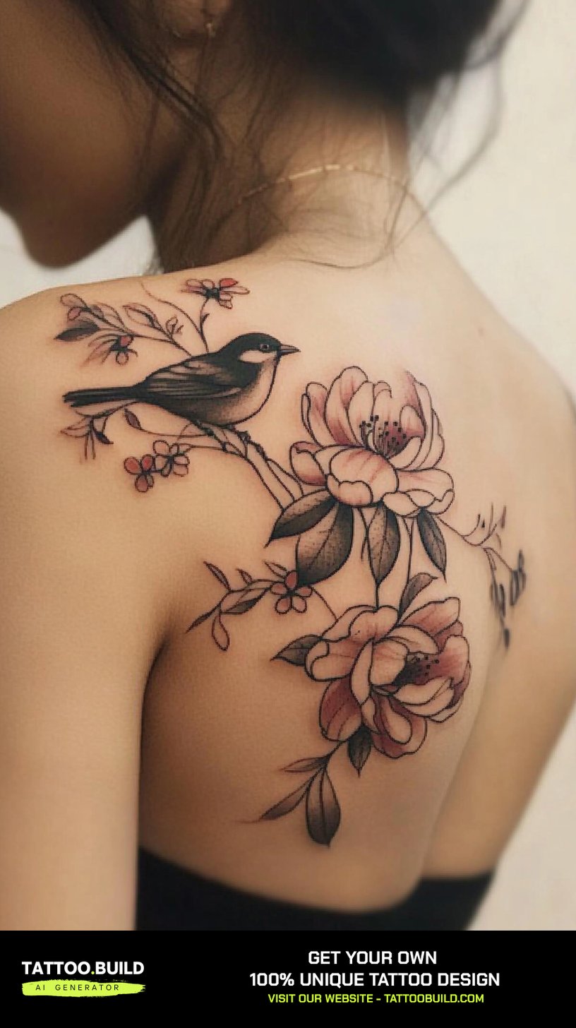 40+ Flower Tattoo on the Back Shoulder - Tattoo Build