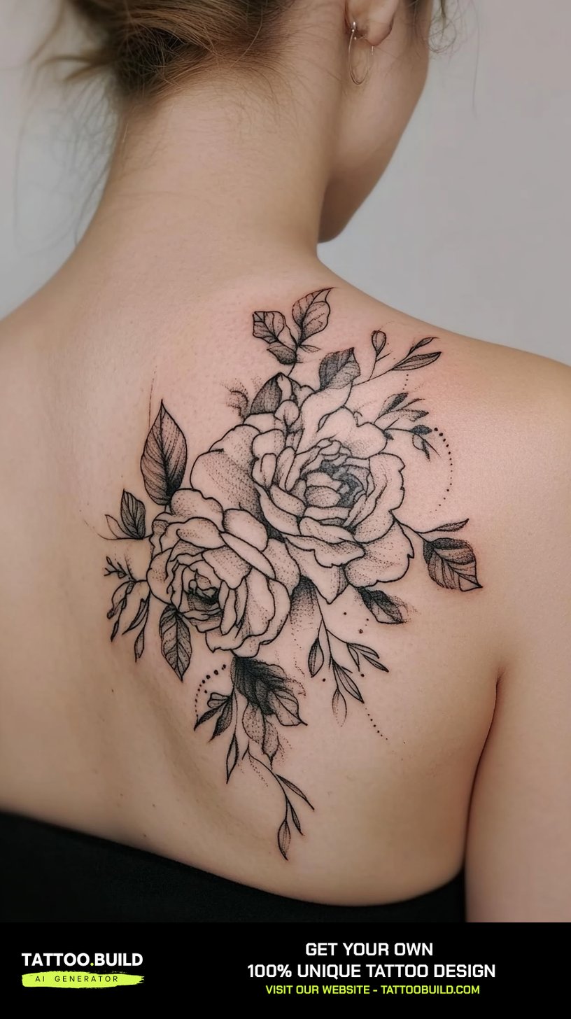 40+ Flower Tattoo on the Back Shoulder - Tattoo Build