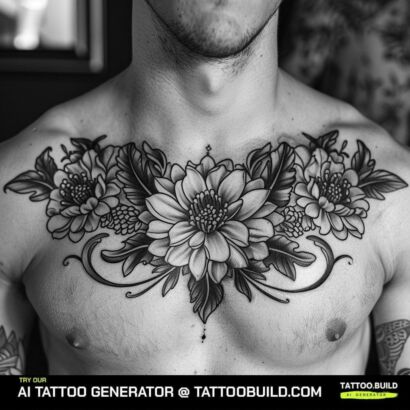 Flower Chest Tattoo for Male: 12 Lovely Ideas - Tattoo Build