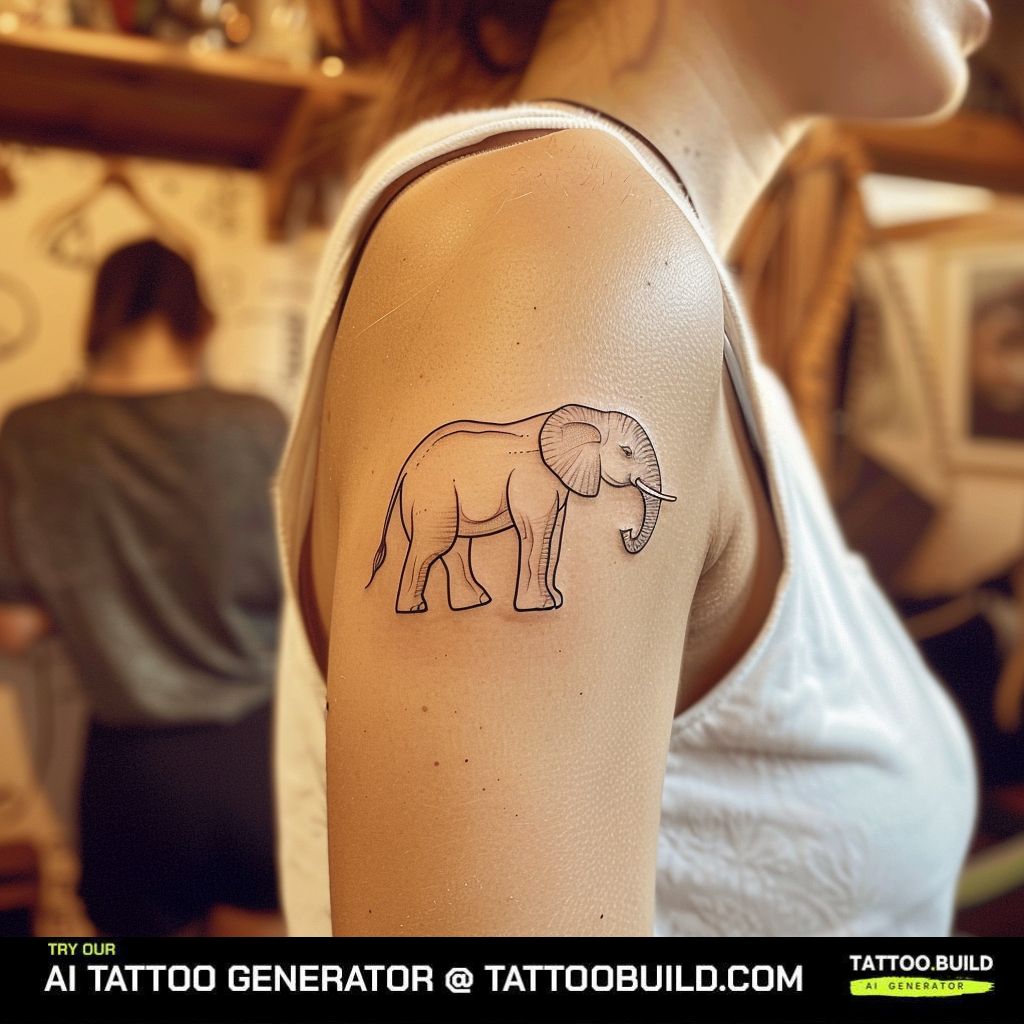 Majestic and cute Elephant Side Profile Tattoo