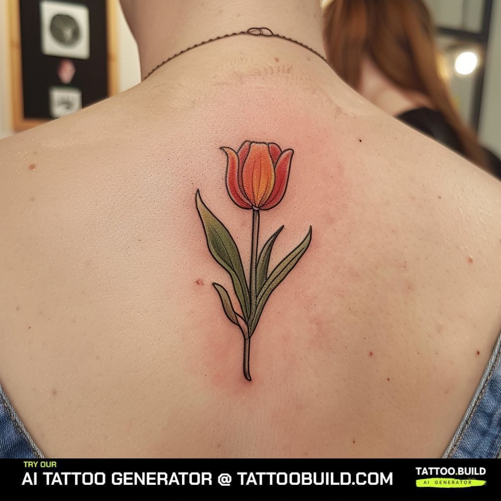 tulip tattoo on the back
