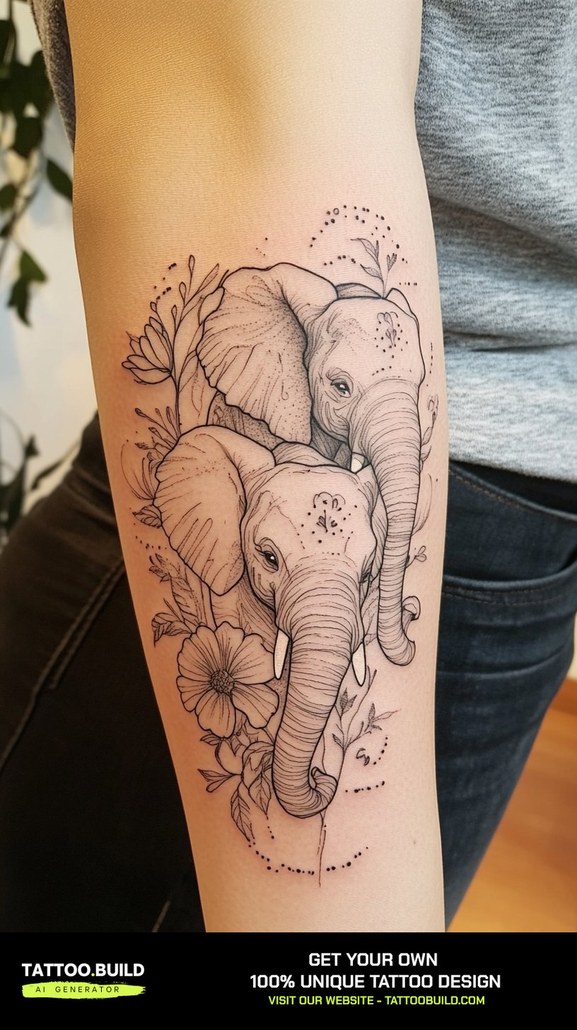Elephant Outline Tattoo Ideas You Need to Save - Tattoo Build