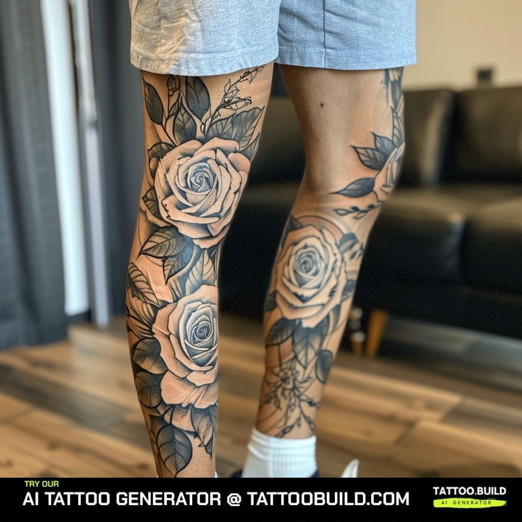 men rose tattoos