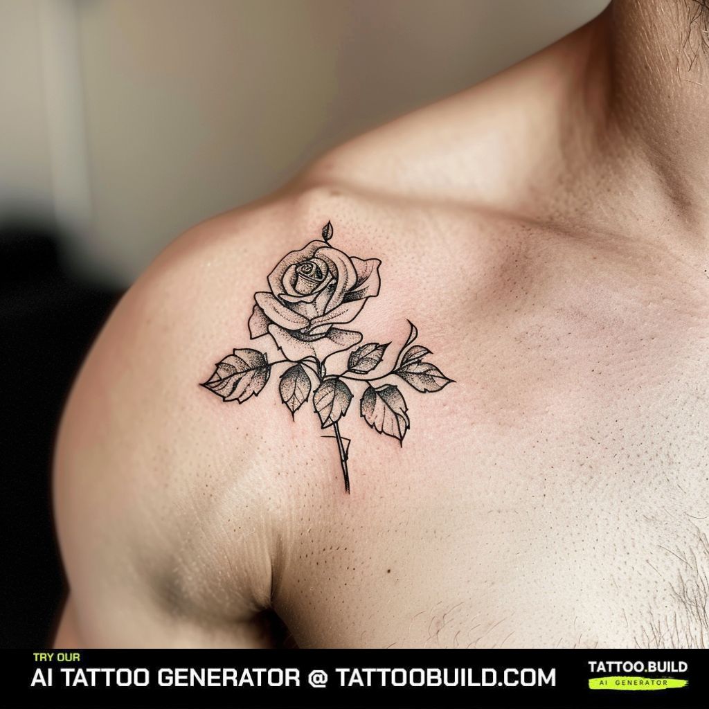 single rose tattoo for guys