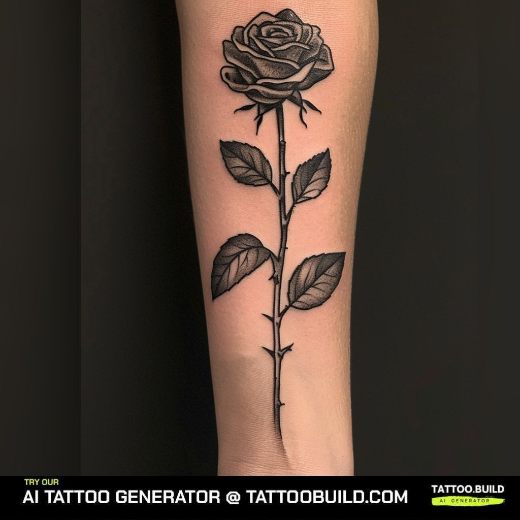 rose tattoo with throns