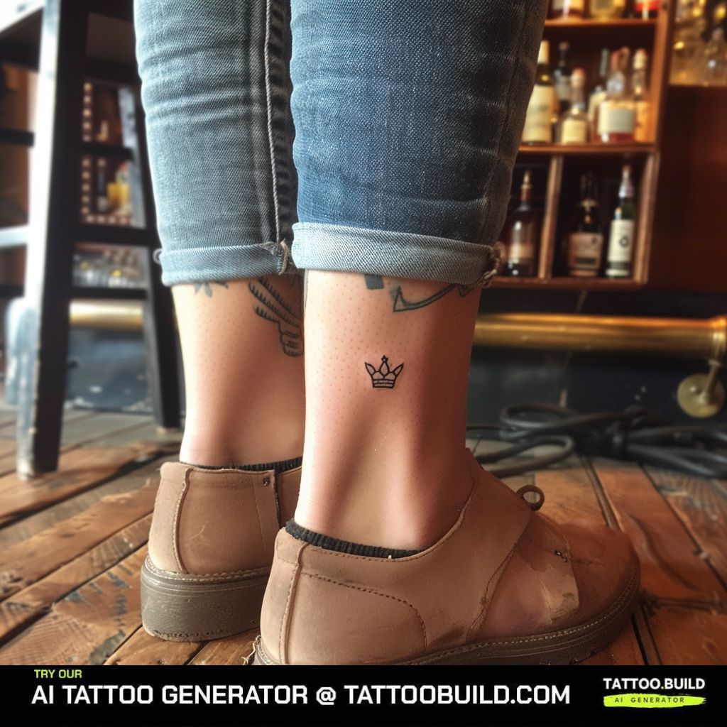 ankle tattoo of a crown