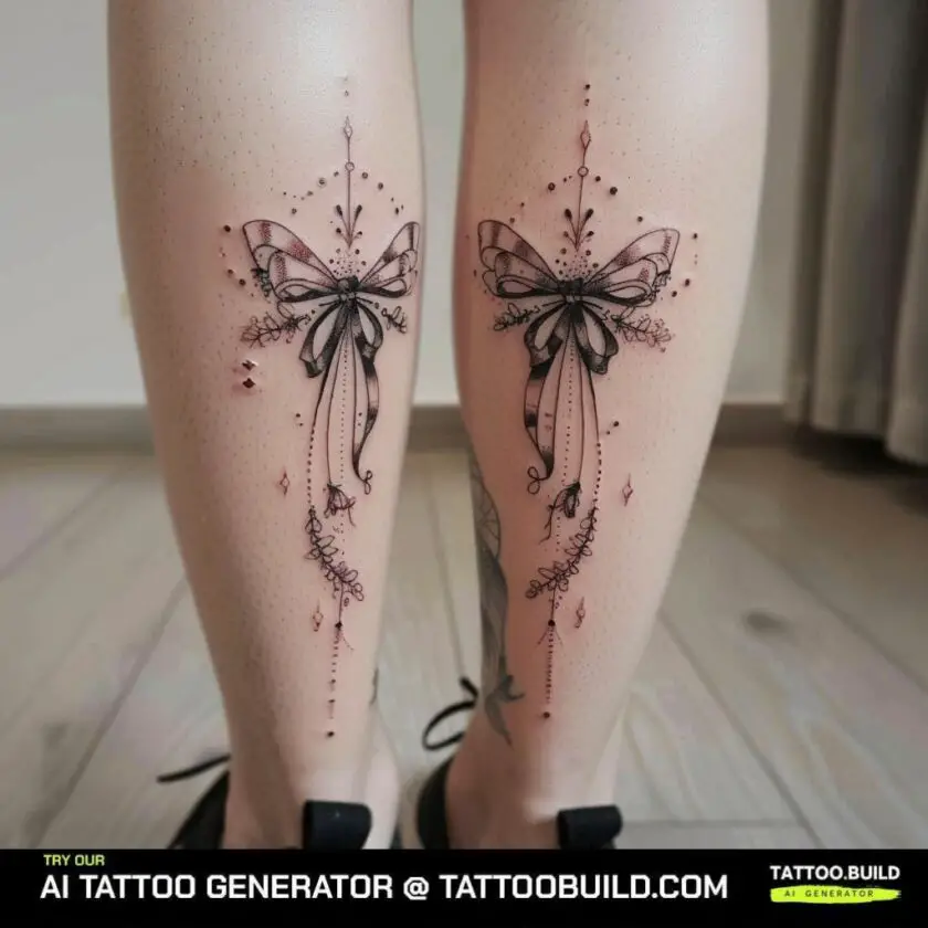 Pink Bow Tattoos On The Back of The Legs 10 Cute Ideas Tattoo Build