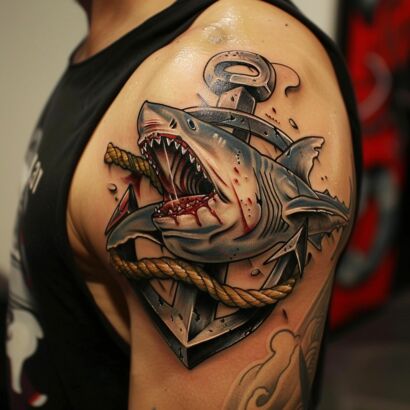 Shark and Anchor Tattoo Meaning and Design Ideas - Tattoo Build
