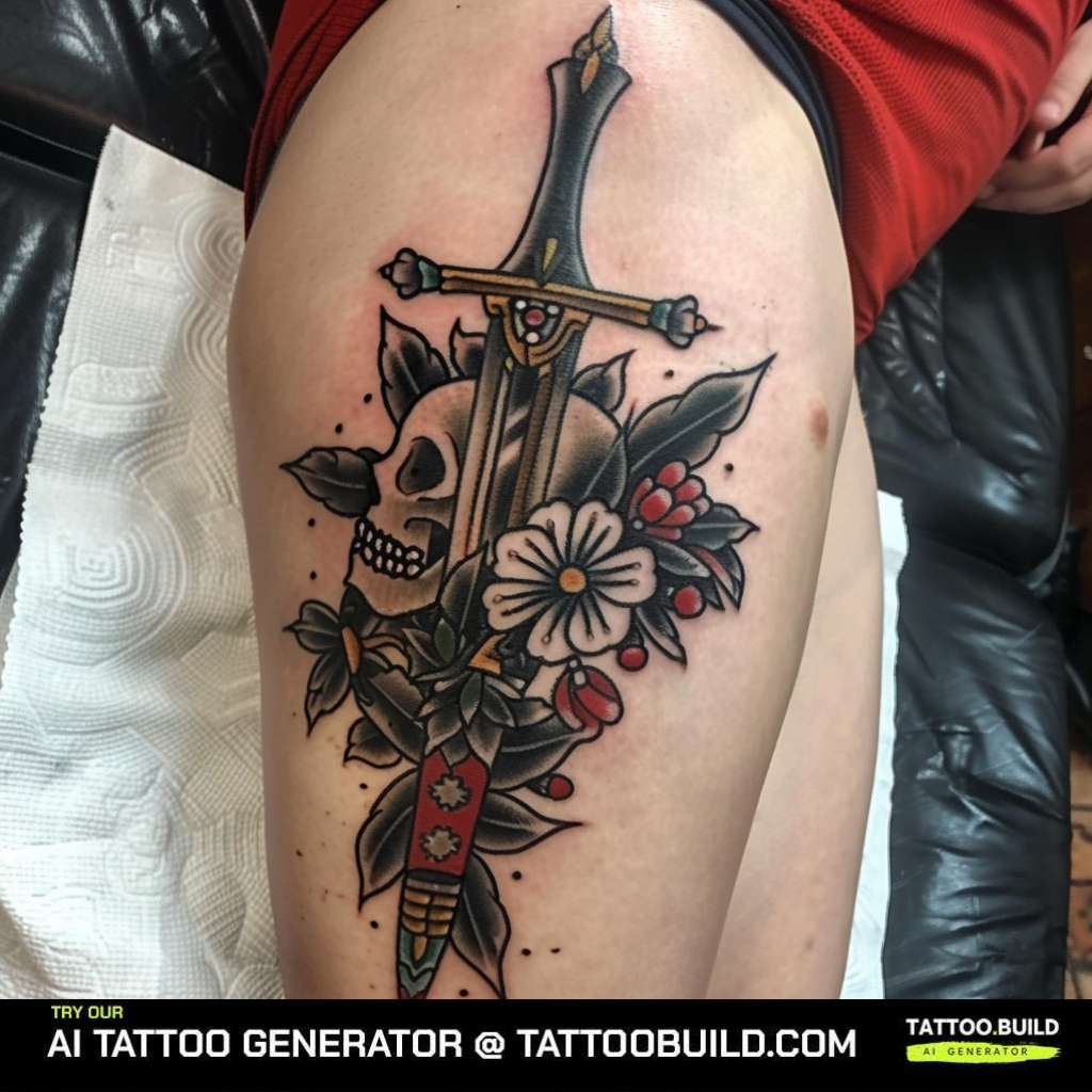 skull with dagger tattoo meaning