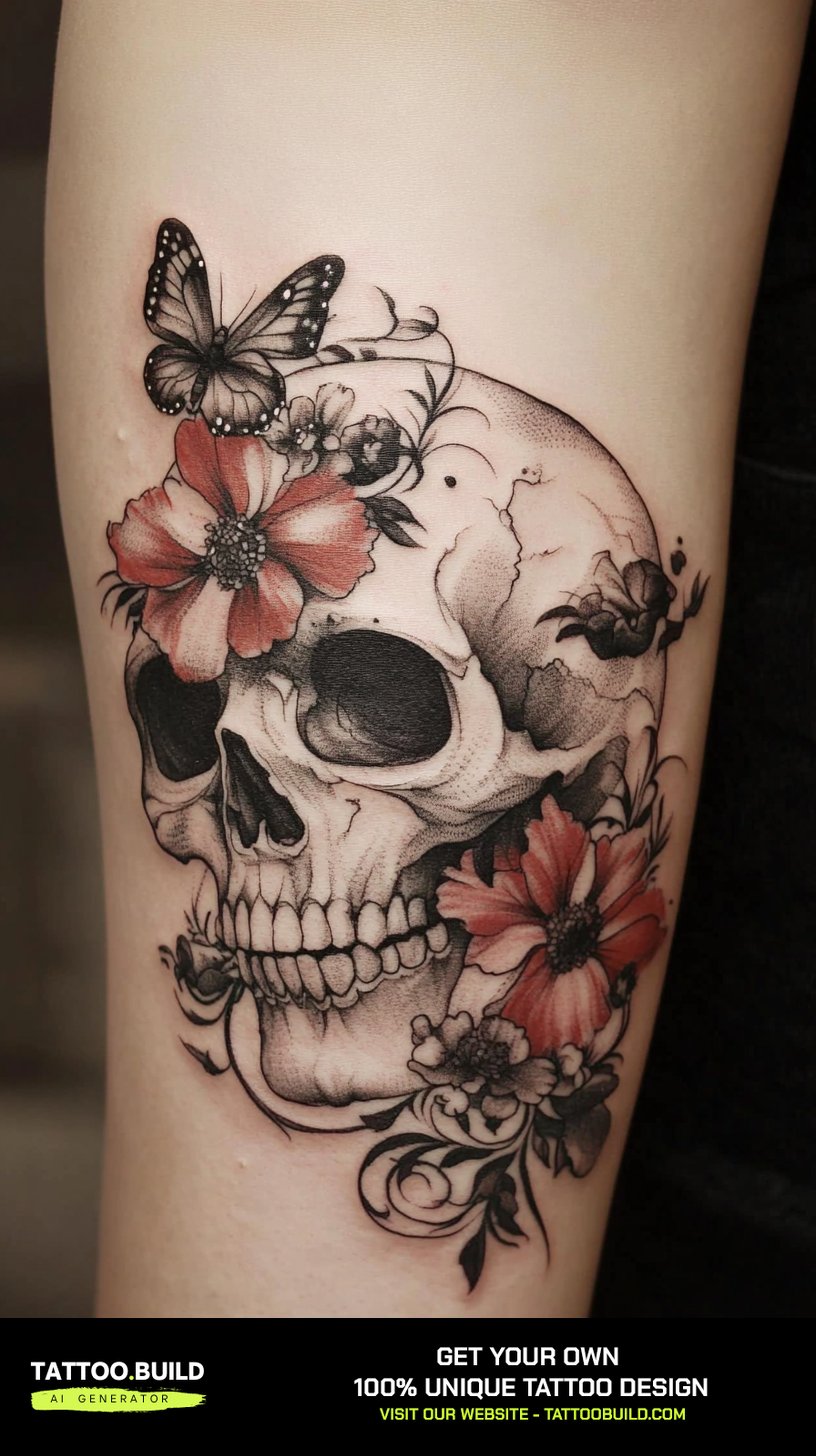 Flower and Skull Tattoo Meaning - Tattoo Build