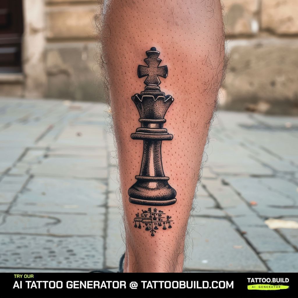 king chess piece on the leg