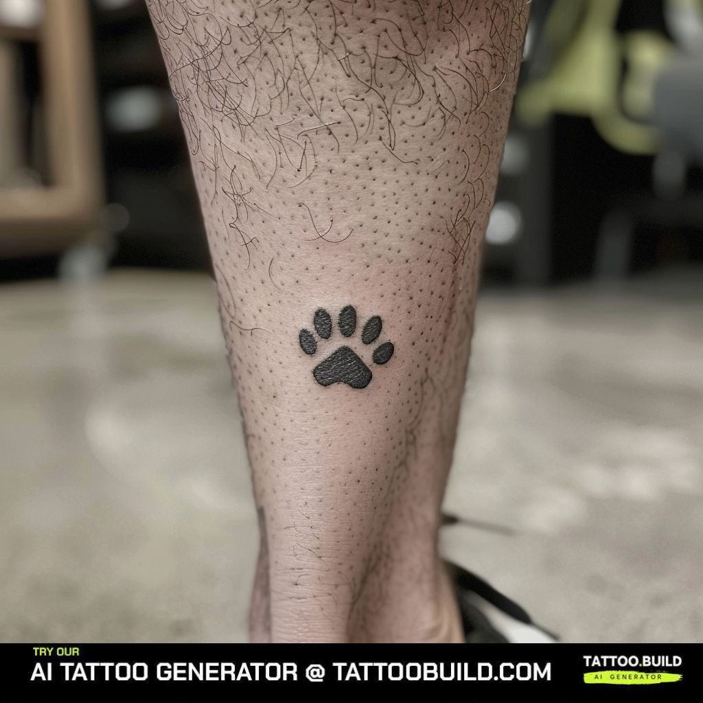paw print tattoo for guys